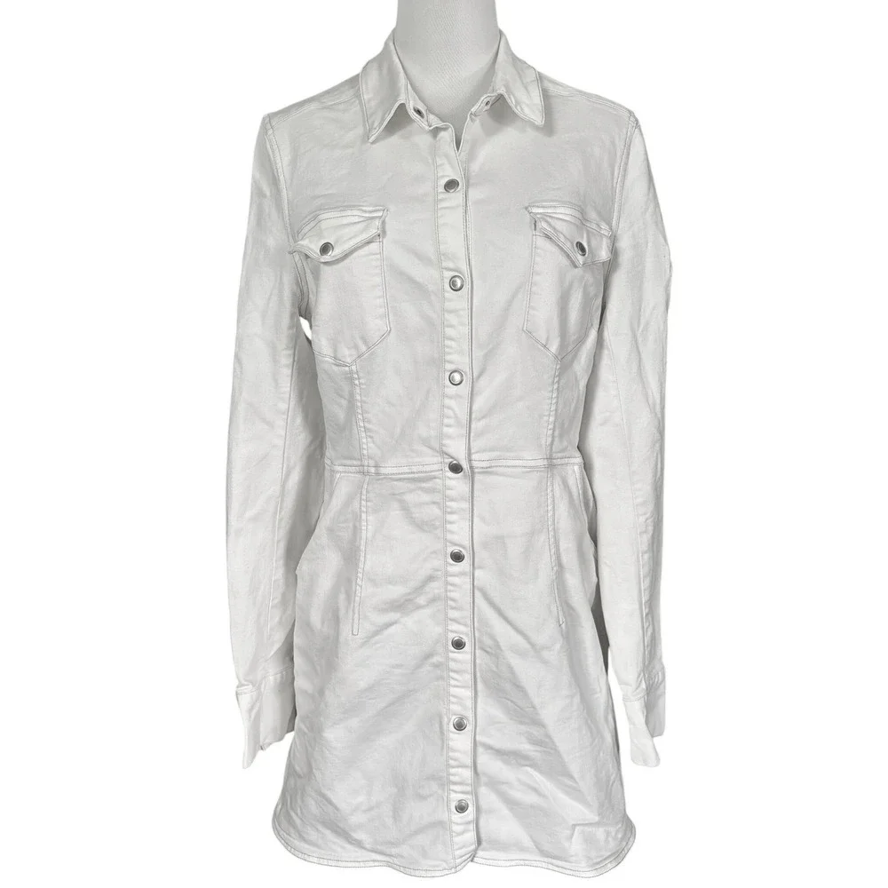 Free People Dynomite in Denim Dress Size large White Western‎